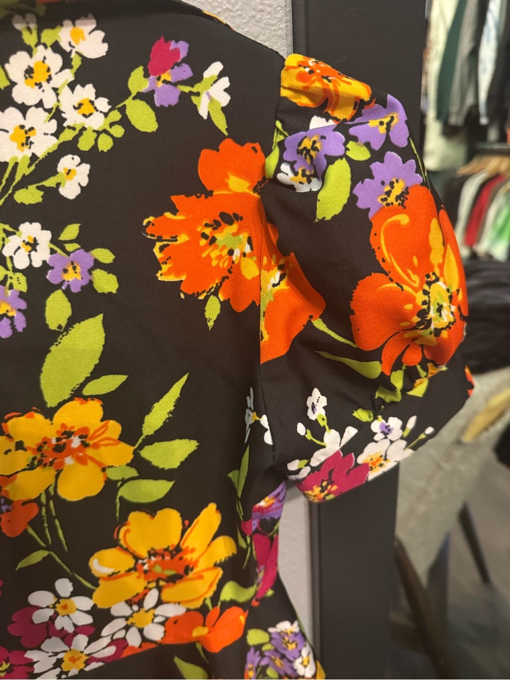 Retro Vintage Floral Button-Front Fit & Mini Flare Dress Bold 70’s Style 🌺 - Picture 12 of 14